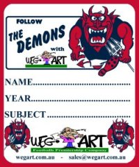 6 x DEMONS SCHOOL BOOK STICKERS FREE POSTAGE